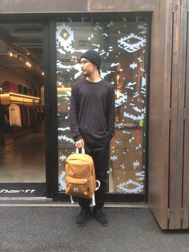 「Carhartt WIP（カーハートダブリューアイピー）のアイテム（チノパンツ）」を使った、SUWMANさん（メンズ・178cm）の夏コーディネート