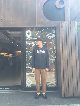 「Carhartt WIP（カーハートダブリューアイピー）のアイテム（スウェット）」を使った、SUWMANさん（メンズ・178cm）の秋コーディネート