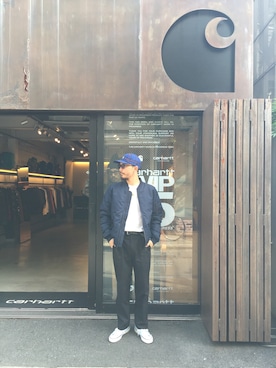 「Carhartt WIP（カーハートダブリューアイピー）のアイテム（帽子）」を使った、SUWMANさん（メンズ・178cm）の秋コーディネート