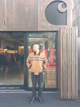 「Carhartt WIP（カーハートダブリューアイピー）のアイテム（ジャケット/アウター）」を使った、SUWMANさん（メンズ・178cm）の冬コーディネート