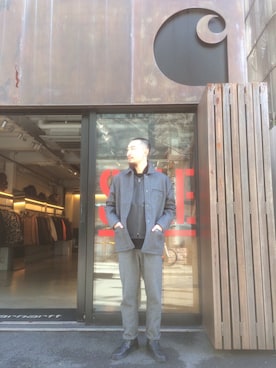 「Carhartt WIP（カーハートダブリューアイピー）のアイテム（ジャケット/アウター）」を使った、SUWMANさん（メンズ・178cm）の冬コーディネート