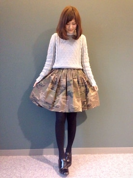 「フィッシャーマンニット」｜kinoさん（レディース・156cm）の冬コーディネート