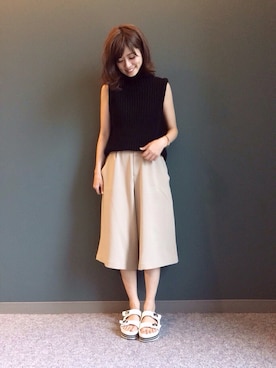 「ノースリーブニット」｜kinoさん（レディース・156cm）の夏コーディネート