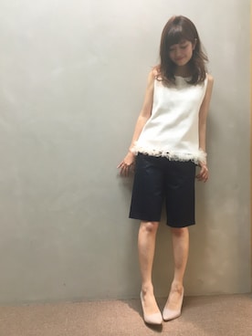 「ノースリーブニット」｜kinoさん（レディース・156cm）の春コーディネート