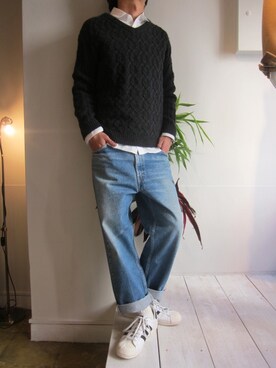「THREE BLIND MICE（スリーブラインドマイス）のアイテム（トップス）」を使った、UNREALREALCLOTHESさん（メンズ・180cm）の秋コーディネート