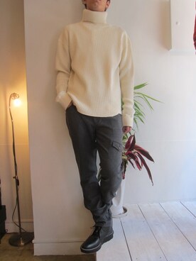 「THREE BLIND MICE（スリーブラインドマイス）のアイテム（トップス）」を使った、UNREALREALCLOTHESさん（メンズ・180cm）の冬コーディネート