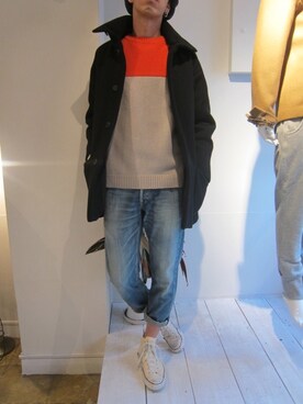 「BLACK&BLUE（ブラックアンドブルー）のアイテム（その他アウター）」を使った、UNREALREALCLOTHESさん（メンズ・180cm）の冬コーディネート