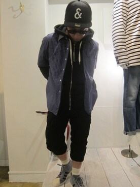 「soe shirts（ソーイシャツ）のアイテム（トップス）」を使った、UNREALREALCLOTHESさん（メンズ・170cm）の春コーディネート