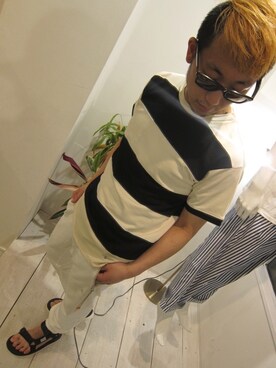 「soe（ソーイ）のアイテム（その他パンツ）」を使った、UNREALREALCLOTHESさん（メンズ・170cm）の春コーディネート
