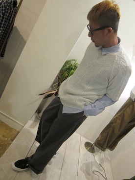 「THREE BLIND MICE（スリーブラインドマイス）のアイテム（パンツ）」を使った、UNREALREALCLOTHESさん（メンズ・170cm）の夏コーディネート
