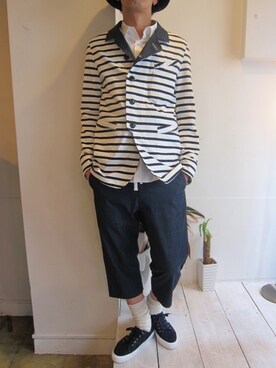 「BLACK&BLUE（ブラックアンドブルー）のアイテム（パンツ）」を使った、UNREALREALCLOTHESさん（メンズ・180cm）の夏コーディネート