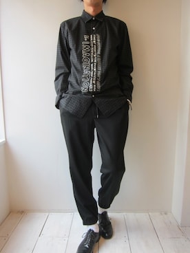 「soe shirts（ソーイシャツ）のアイテム（トップス）」を使った、UNREALREALCLOTHESさん（メンズ・182cm）の秋コーディネート