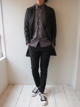 「BLACK&BLUE（ブラックアンドブルー）のアイテム（その他アウター）」を使った、UNREALREALCLOTHESさん（メンズ・182cm）の秋コーディネート