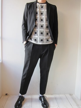 「THREE BLIND MICE（スリーブラインドマイス）のアイテム（ジャケット/アウター）」を使った、UNREALREALCLOTHESさん（メンズ・183cm）の春コーディネート