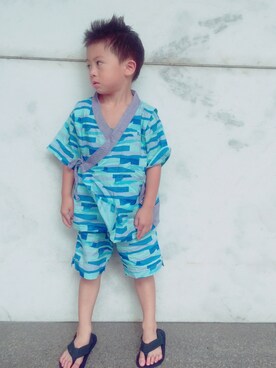 「RAGMART（ラグマート）のアイテム（浴衣）」を使った、そうまーるさん（キッズ・100cm）の夏コーディネート