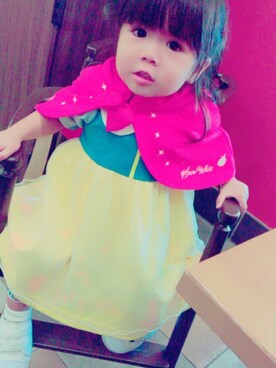 「present（プレゼント）のアイテム（ワンピース/ドレス）」を使った、そうまーるさん（キッズ・100cm）の秋コーディネート