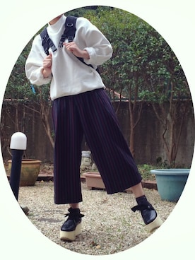 「Lee（リー）のアイテム（バックパック/リュック）」を使った、mooさん（レディース・158cm）の冬コーディネート