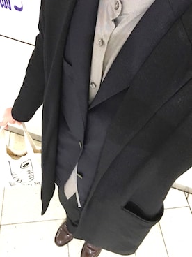 「A.P.C.（アーペーセー）のアイテム（スラックス）」を使った、しょたさん（メンズ・170cm）の冬コーディネート
