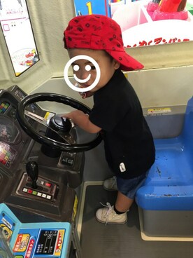 「乗り物大好き」｜takumi☺︎さん（キッズ・90cm）の夏コーディネート