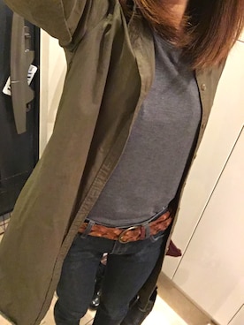 「FUN（ファン）のアイテム（シャツワンピース）」を使った、* Aya *さん（レディース・166cm）の冬コーディネート