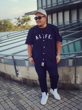 「DQM（ディーキューエム）のアイテム」を使った、PONさん（メンズ・177cm）の秋コーディネート