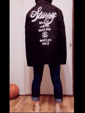 「STUSSY（ステューシー）のアイテム（その他アウター）」を使った、しおさん（レディース・156cm）の秋コーディネート