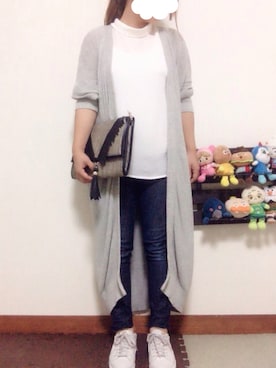 「ぽっちゃり、スキニーデニム」｜「アイテム（バッグ）」を使った、tocoさん（レディース・154cm）の秋コーディネート