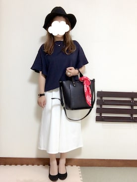 「GLOBAL WORK（グローバルワーク）のフェルトナカオレＨＡＴ/565115（ハット）」を使った、tocoさん（レディース・154cm）の春コーディネート