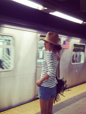 「madewell（メイドウェル）のアイテム（帽子）」を使った、M closetさん（レディース・169cm）の夏コーディネート