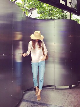 「madewell（メイドウェル）のアイテム（帽子）」を使った、M closetさん（レディース・169cm）の夏コーディネート
