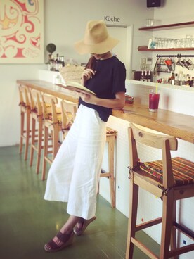 「madewell（メイドウェル）のアイテム（帽子）」を使った、M closetさん（レディース・169cm）の夏コーディネート