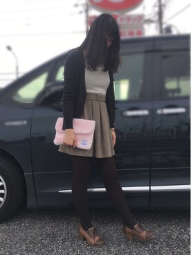 「axes femme（アクシーズファム）のアイテム（ブーティ）」を使った、ゆりなさん（レディース・165cm）の冬コーディネート