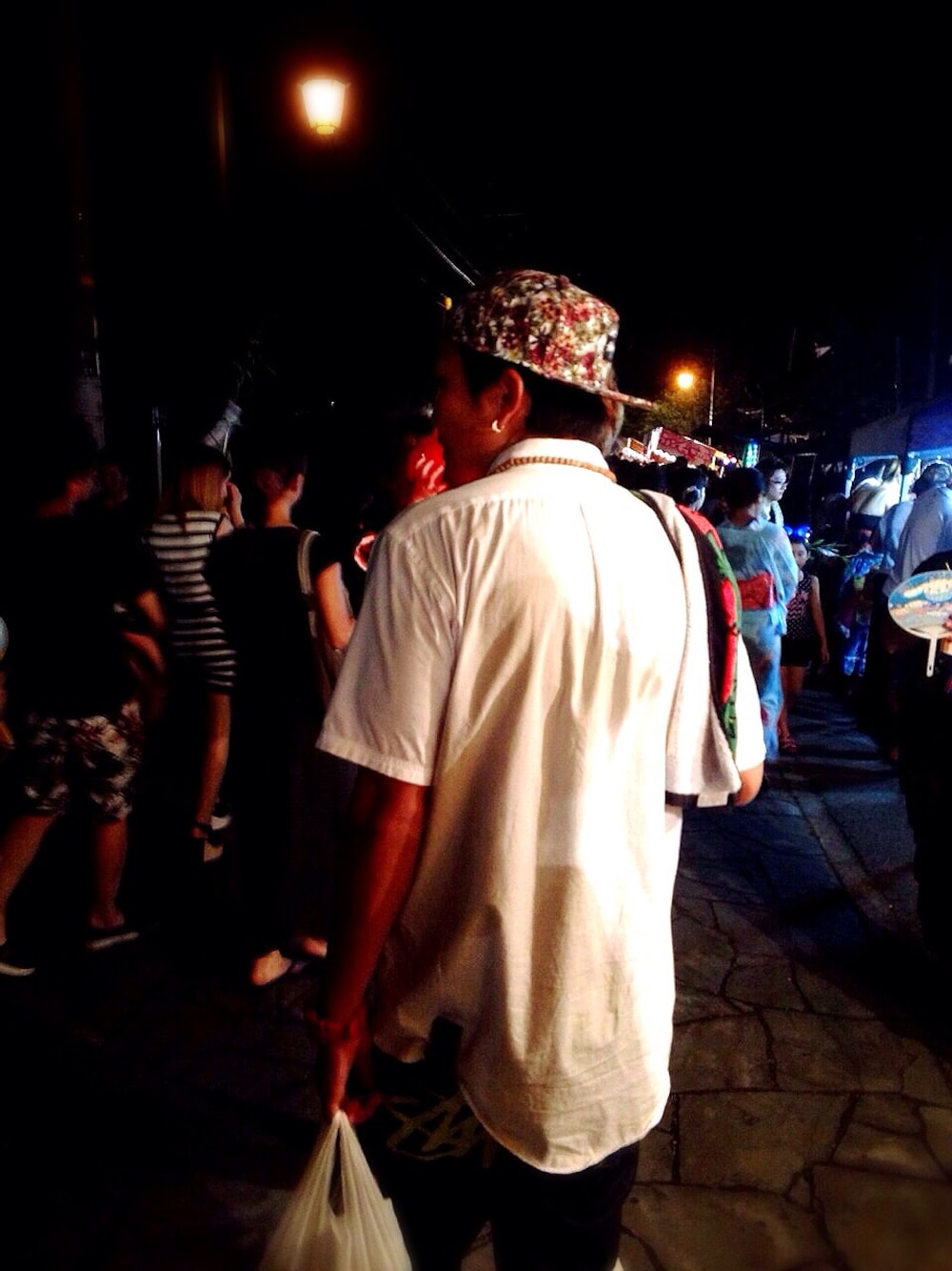 「stussy、キャップ、お祭り、夏祭り」｜「STUSSYのハーフパンツ（その他パンツ、ブラック系）」を使った、Kyo-sukeさん（メンズ・176cm）の夏コーディネートの1枚目の写真