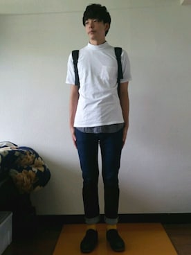 「BEN DAVIS（ベンデイビス）のアイテム（トートバッグ）」を使った、りょうたさん（メンズ・175cm）の秋コーディネート
