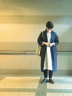 「黒髪」｜「アイテム（その他アウター）」を使った、non.さん（レディース・158cm）の冬コーディネート