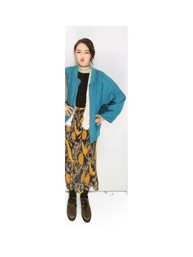 「H&M DIVIDED（エイチアンドエム　ディヴァイデッド）のアイテム（その他アウター）」を使った、ウユさん（レディース・157cm）の冬コーディネート