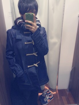 「COMME des GARCONS HOMME（コム デ ギャルソン・オム）のアイテム（ダッフルコート）」を使った、JRさん（メンズ・175cm）の春コーディネート