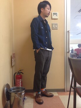 「A.P.C.（アーペーセー）のアイテム（その他アウター）」を使った、小林 善登さん（メンズ・165cm）の秋コーディネート