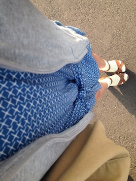 「niko and...（ニコアンド）のニコアンド ワンピース（ワンピース、ブルー系）」を使った、koniさん（レディース・155cm）の夏コーディネート