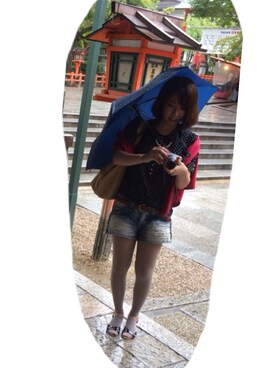 「URBAN RESEARCH ROSSO WOMEN（アーバンリサーチ　ロッソ）のサンダル（サンダル、ブラック系）」を使った、koniさん（レディース・155cm）の夏コーディネート