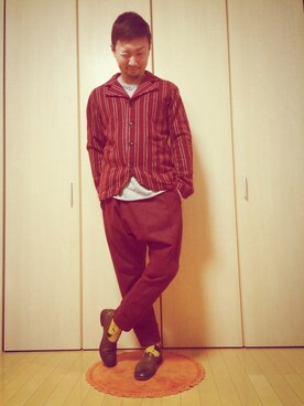 「BLACK&BLUE（ブラックアンドブルー）のアイテム（パンツ）」を使った、Ryo♪さん（メンズ・172cm）の秋コーディネート