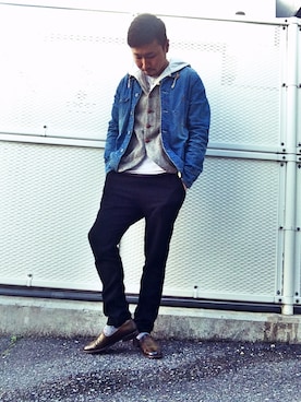 「HIBECK（ハイベック）のアイテム（ジャケット/アウター）」を使った、Ryo♪さん（メンズ・172cm）の冬コーディネート