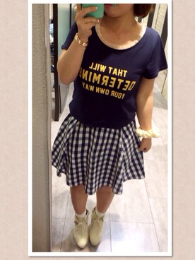 「one after another NICE CLAUP（ワンアフターアナザーナイスクラップ）のアイテム（ブーティ）」を使った、ぽぺう♡さん（レディース・145cm）の春コーディネート