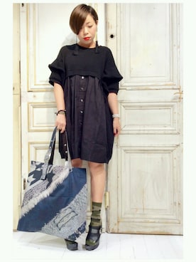 「アイテム（レッグウェア、グリーン系）」を使った、fukudaさん（レディース・156cm）の夏コーディネート