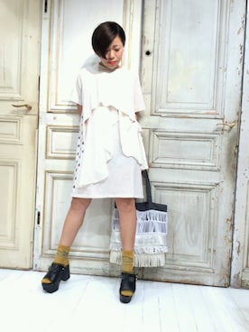 「アイテム（トートバッグ）」を使った、fukudaさん（レディース・156cm・20代）の夏コーディネート