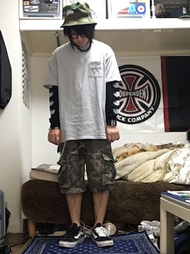 「CAMO（カモ）のアイテム」を使った、RxYxOxxxさん（メンズ・168cm）の春コーディネート