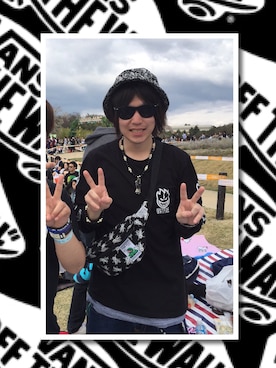 「STUSSY（ステューシー）のアイテム（帽子、ブラック系）」を使った、RxYxOxxxさん（メンズ・168cm）の春コーディネート