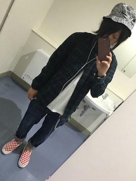 「OLD NAVY（オールドネイビー）のアイテム（帽子）」を使った、RxYxOxxxさん（メンズ・168cm）の春コーディネート
