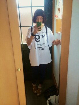 「index（インデックス）のアイテム（サンダル、イエロー系）」を使った、Chiiiさん（レディース・157cm）の夏コーディネート