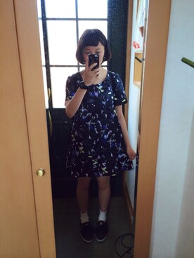 「adidas（アディダス）のアイテム（スニーカー、ブラック系）」を使った、Chiiiさん（レディース・157cm）の夏コーディネート